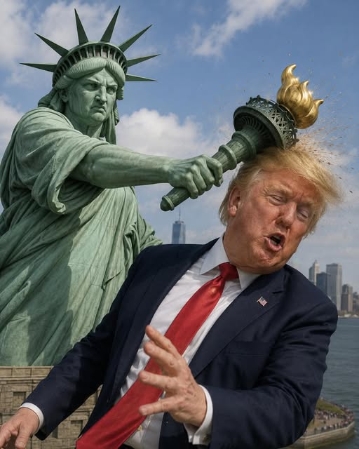 Trump statue of liberty